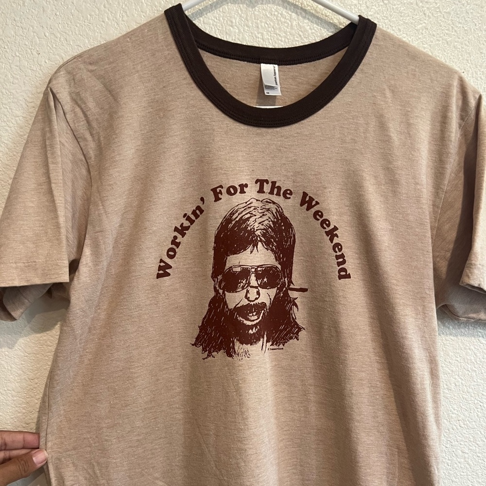 American Apparel Working For The Weekend 100% Cotton T-Shirt